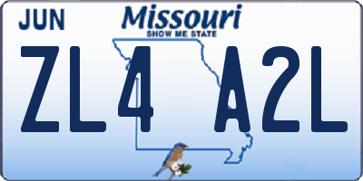 MO license plate ZL4A2L