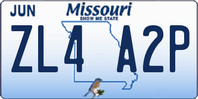 MO license plate ZL4A2P
