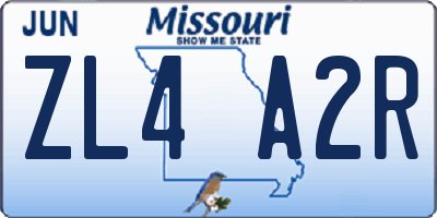 MO license plate ZL4A2R