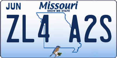 MO license plate ZL4A2S