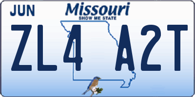 MO license plate ZL4A2T
