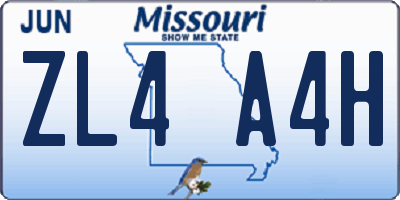 MO license plate ZL4A4H