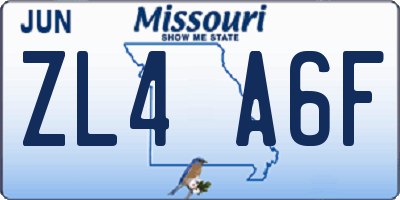 MO license plate ZL4A6F