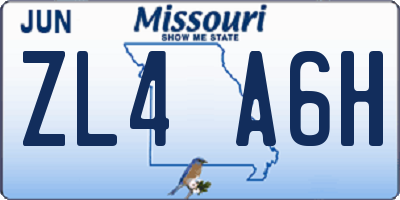 MO license plate ZL4A6H