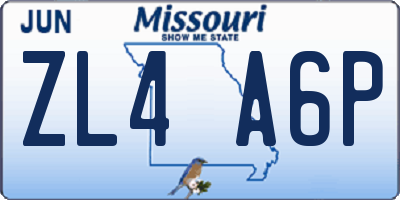 MO license plate ZL4A6P