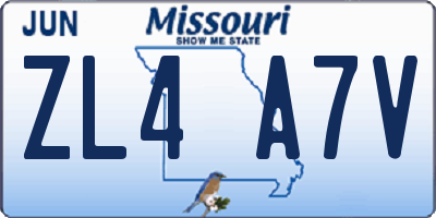 MO license plate ZL4A7V