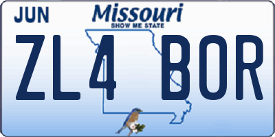 MO license plate ZL4B0R