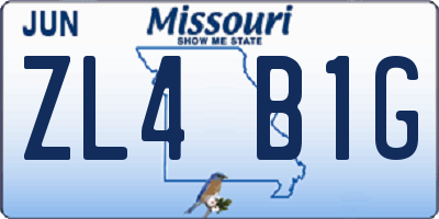 MO license plate ZL4B1G