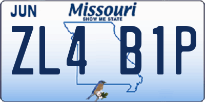 MO license plate ZL4B1P