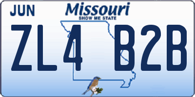 MO license plate ZL4B2B