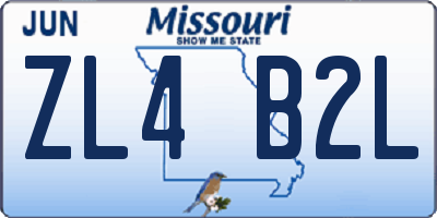 MO license plate ZL4B2L