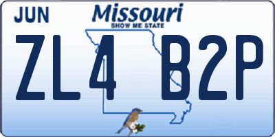 MO license plate ZL4B2P