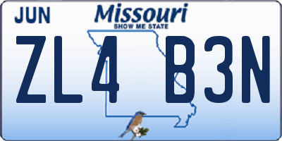 MO license plate ZL4B3N