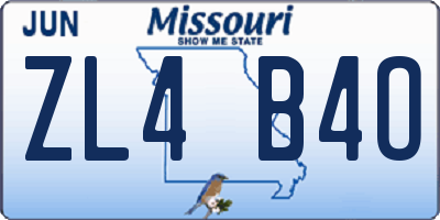 MO license plate ZL4B4O