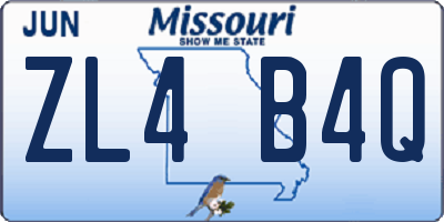 MO license plate ZL4B4Q