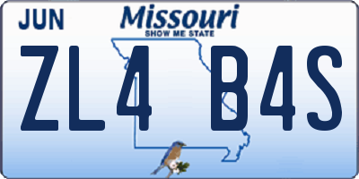 MO license plate ZL4B4S