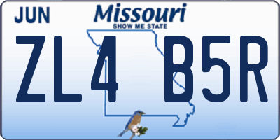 MO license plate ZL4B5R