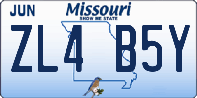 MO license plate ZL4B5Y