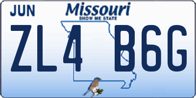 MO license plate ZL4B6G