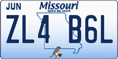 MO license plate ZL4B6L