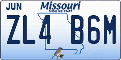 MO license plate ZL4B6M