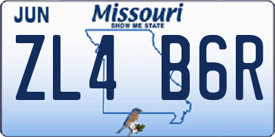 MO license plate ZL4B6R