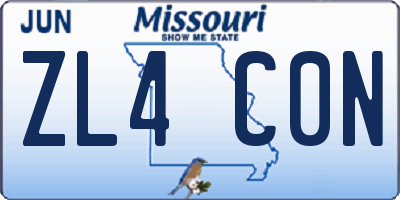 MO license plate ZL4C0N