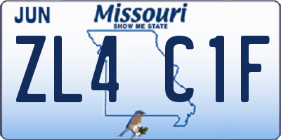 MO license plate ZL4C1F
