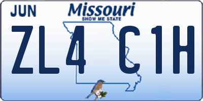 MO license plate ZL4C1H