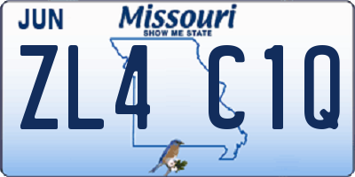 MO license plate ZL4C1Q