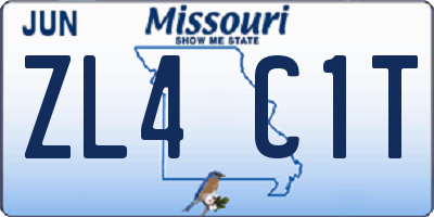 MO license plate ZL4C1T