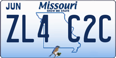 MO license plate ZL4C2C