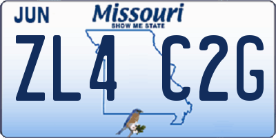 MO license plate ZL4C2G
