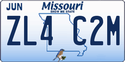 MO license plate ZL4C2M