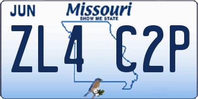MO license plate ZL4C2P