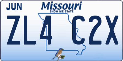 MO license plate ZL4C2X