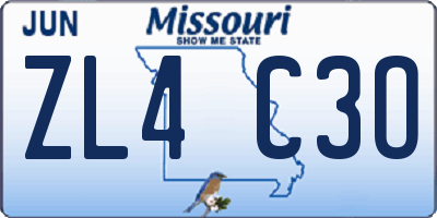 MO license plate ZL4C3O