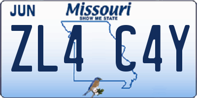 MO license plate ZL4C4Y