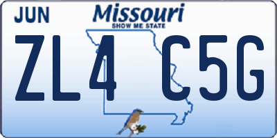 MO license plate ZL4C5G