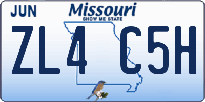 MO license plate ZL4C5H