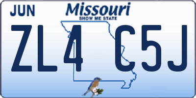 MO license plate ZL4C5J