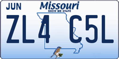 MO license plate ZL4C5L
