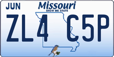 MO license plate ZL4C5P