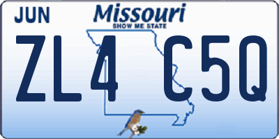 MO license plate ZL4C5Q
