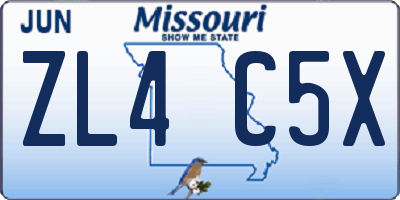 MO license plate ZL4C5X