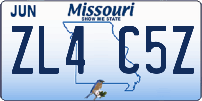 MO license plate ZL4C5Z