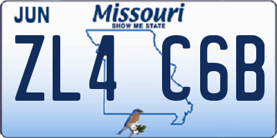 MO license plate ZL4C6B