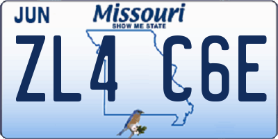 MO license plate ZL4C6E