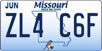 MO license plate ZL4C6F