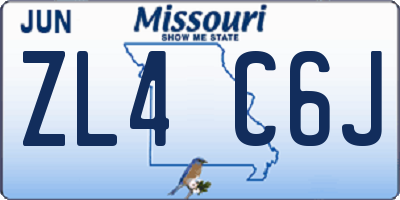 MO license plate ZL4C6J
